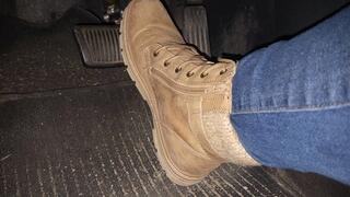 Long drive in comfy hiking boots