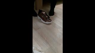 OLD CLIPS : Jule testing sneakers 4 unknown Cock Crush - Part 6 - Fila Distruptor and cumplosion