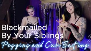 Blackmailing Our StepBro! Pegging and Cum Eating