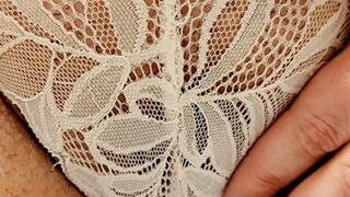 Lace panty mess