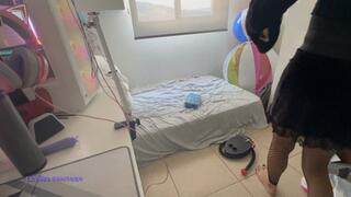 Owllete inflates and writes on yoga ball