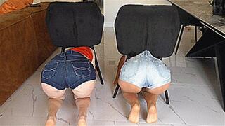 Big asses stuck in a chair! MP4