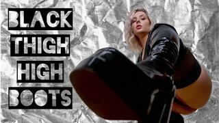 Shiny high black boots