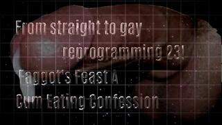 From straight to gay reprogramming 23! Faggot's Feast A Cum Eating Confession (reverse psychology)