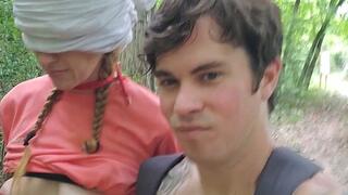 Public Park Cuffed and Blindfolded to Bridge