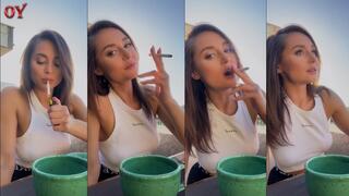Cafe smoking girl