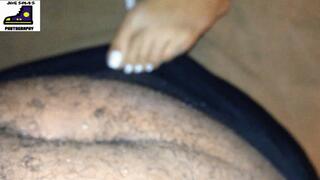 Sexy Interracial Sole Job