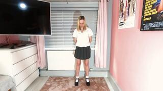 Schoolgirl Danielle Trampling All Over His Body