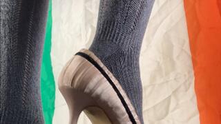A Shoejobdream comes true - Saint Patricksday Special CBT - Guinness can crush and a beautiful Shoejob in Overknee socks and Heels - full body cam and slave cam for the ultimate experience- HD