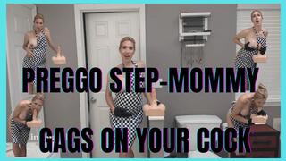 Preggo Step-Mommy Gags on Your Cock with Gloves and Apron
