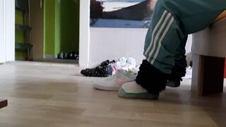 OLD CLIPS : Katrins Nike Air Sneaker unknown trample and milk my cock hard