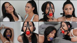 Mila & Latina's Bound Bliss: Silenced with Huge Gags, Strung Up & Drooling! (FullHD)