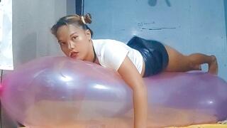 Sexy Juju Sensually Rides Your HUGE Pink Gl Airship Balloon Non Pop