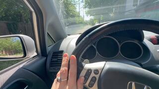pov driving with one hand