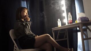 new 4K new model smoking being interviewed