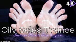 Oily Soles Trance Induces Hands Free Orgasm - 4K - The Goddess Clue, Foot Domination, Mesmerize, Spiral Induction, Mental Domination, HFO, Foot Slave Training, Includes Aural Effects