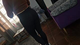 Goddess Stella arriving from the gym on her gorgeous yoga pants