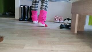 OLD CLIPS: Katrin test carelessly Vans, Hunter Boots and fluted Boots on my Cock with deep prints, stuck and hard cumplosion