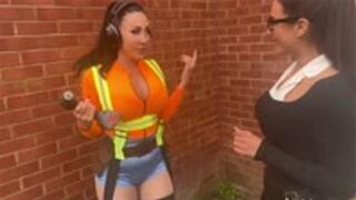 Lesbian builder fucks office girlfriend 4K