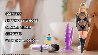 Giantess - Shrunk by Whore & Made Clean Sex Toys with Tongue