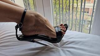 Milah Arches Sublime Highly Arched Feet on Black Fetish metal heels