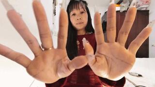 Asian beauty sexy pink HAND FETISH