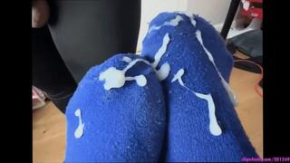 My pov blueberry with icing sockjob ( massive load all over my socks)