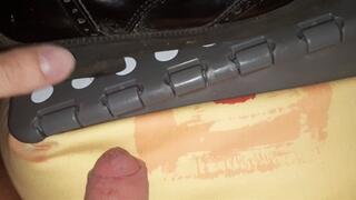 OLD CLIPS: Jule unknown trample my cock with her daily black boots