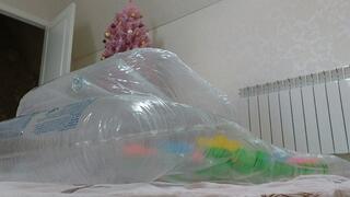 Alla releases all the air with a loud hiss from a rare air mattress