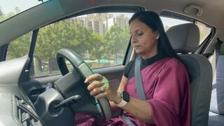 Barefoot driving in indian wear