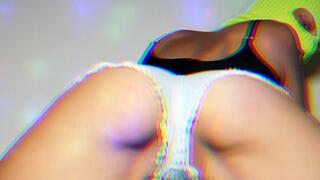 I show my pussy in denim shorts