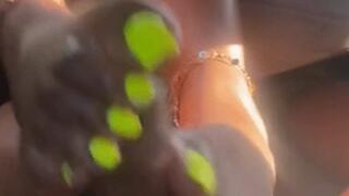 Ebony Car Footjob and Toejob!!!!