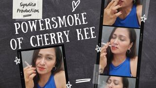 powersmoking of cherry kee smoking menthol cigarette