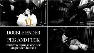 VIVIENNE L'AMOUR - DOUBLE ENDER PEG AND FUCK - MISTRESS CUMS INSIDE HER SUSPENDED BUTTSLUT (720P FULL HD)