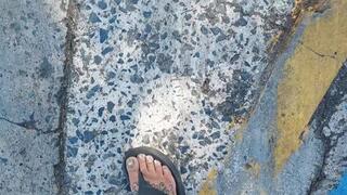 HD What did she just step on giantess in flip flops takes a walk crushing random things under her feet