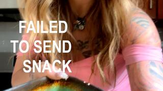 Failed To Send Snack - Goddess Moxie dazzles in this financial domination clip featuring chastity, food, role play, humiliation, and more