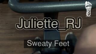 Juliette-RJ taking her sneakersand socks out after gym - FOR MOBILE DEVICES USERS - SOCKS - SWEATY FEET - RED SOLES - BLACK POLISH - BBW - LICK ORDERS - CUM COUNTDOWN - AFTER GYM