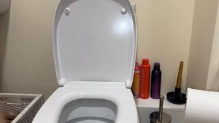 Desperate girl pee in brown panties