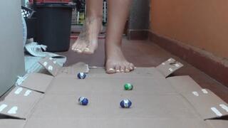 Italian Girlfriend - chocolate eggs crush under size 11 barefoot goddess