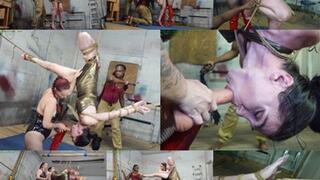 Submissive T-girl spread and hung upside-down and made to cum (MP4 SD 3500kbps)