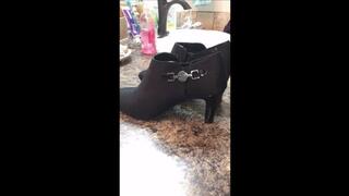 Deb's Excited to Try On Her New Stiletto Spiked Heel Ankle Boots from Chinese Laundry in Her Halloween Costume (10-30-2020)