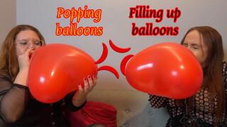 Evil Lohan and Goddess Isabela Cristina: Filling up and popping balloons (1080 EN-sub)