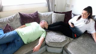 Natalia Presses Her Feet Into Her Slaves Face