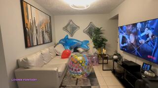 Owllete humps and has pleasure with jumbo beach ball