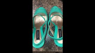 First Night Fucking in Coeur d'Alene as Debbie Wears Sexy Lingerie and Turquoise White House Black Market Stiletto Spiked Heel Sandals 4