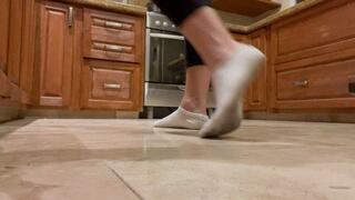 Dirty, white socks, and leggings