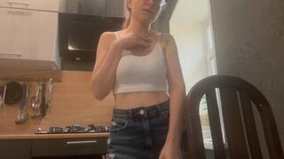 Amazing and hot play of Emma's nipples with ice