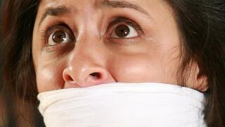 Jamie Daniels is a Tightly Bound, Massively Gagged, Frustrated, Angry &, Humiliated Dominated Dominatrix!