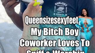 My Bitch Boy Co Worker Loves To Sniff & Worship My Big Stink Feet Stink Sole Worship