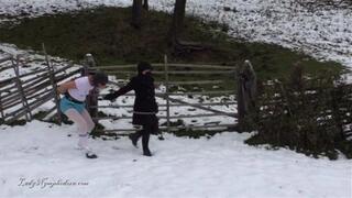Lady Nymphodora - Humiliated Adult Baby in the snow HD